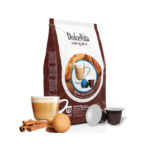 10 bucăți capsule Dolce Vita Aromă de Biscottino Nespresso compatibile