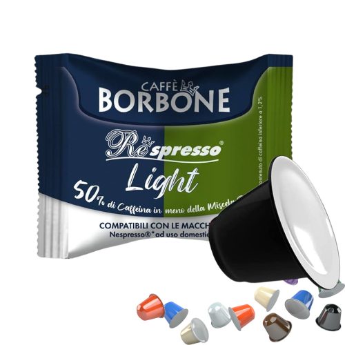 1 bucată capsulă de cafea Caffè Borbone Light Respresso cu conținut scăzut de cofeină compatibilă cu Nespresso