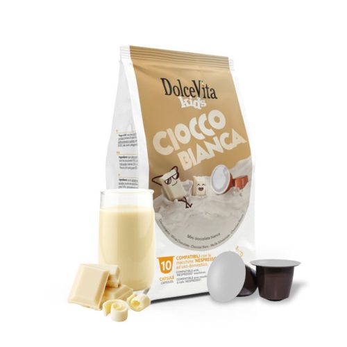 10 bucăți capsule Dolce Vita Cioccobianca Nespresso compatibile
