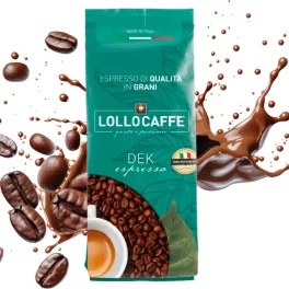   1 kg LolloCaffé dek espresso amestec de boabe de cafea decafeinizată