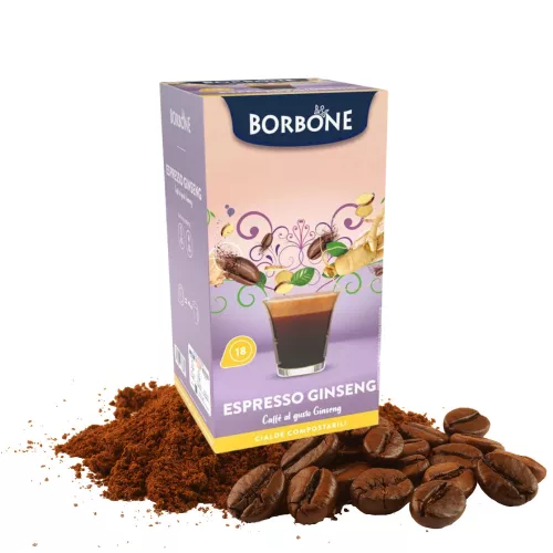 Borbone Ginseng – păstiluțe ESE 44 mm cu aromă de ginseng (18 buc)  