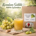 Frissen töltött kézműves szőlőlé pohárban, 100% gyümölcslé természetes alapanyagból